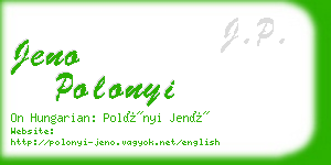 jeno polonyi business card